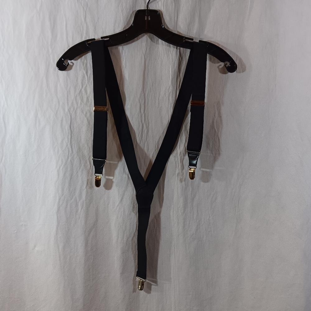 Pelican USA Mens Black Suspenders Vintage Classic Academia Preppy